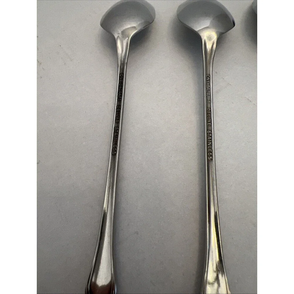 Oneidacraft DELUXE CHATEAU Iced Tea Spoons Stainless Flatware Set 4 Replacements